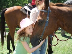 Chloe and Her Friend Gambler (Horse)